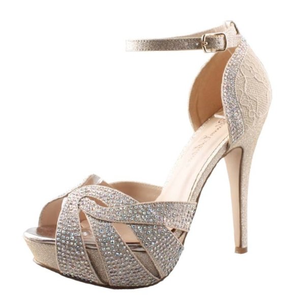 Women's Blush Lace Heel - Picture 1 of 2